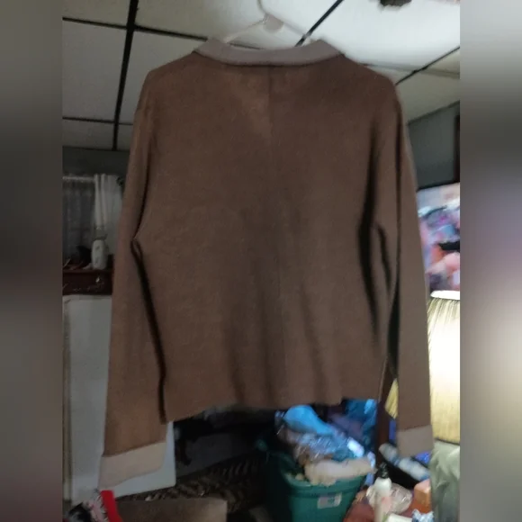 Pendleton 100% Merino Virgin Wool Double-Faced Sweater Jacket - Camel & Cream -L - Picture 3 of 10